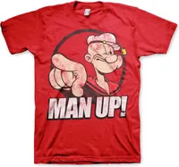 Popeye - Man Up! T-Shirt - XX-Large - Red