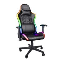 Trust Gaming GXT 716 Rizza Gaming Stuhl mit RGB LED-Beleuchtung, 350 Farben und Effekten, Höhenverstellbare Armlehnen, Rundum Drehbar, Ergonomischer Bürostuhl, Gamer Stuhl - Schwarz