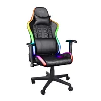 Trust Gaming GXT 716 Rizza Gaming Stuhl mit RGB LED-Beleuchtung, 350 Farben und Effekten, Höhenverstellbare Armlehnen, Rundum Drehbar, Ergonomischer Bürostuhl, Gamer Stuhl - Schwarz