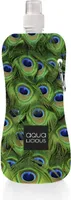 Faltbare Trinkflasche mit Karabiner, BPA-frei, 500 ml - Motiv: Miss Peacock