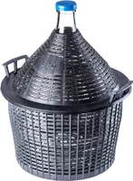 Sklenený karboxy KADAX s plastovým košom "Alatri", úzky otvor, karboxy na víno, fľaše, fermentačná nádoba, 34L