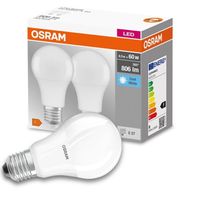 Osram LED Lampe ersetzt 60W E27 Birne - A60 in Weiß 8,5W 806lm 4000K 2er Pack