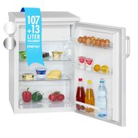 Bomann® Kühlschrank mit Gefrierfach, Getränkekühlschrank mit 120L Nutzinhalt und 2 Glasablagen, Türanschlag wechselbar, kleiner Kühlschrank mit stufenloser Temperaturregelung - KS 2194.1 weiß