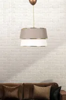 Opviq, SH227- SH227HMY, Beige,Sahne, Kronleuchter, Metallkörper