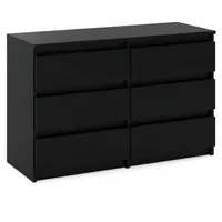 STIV Möbel | Komoda / kredens z 6 szufladami - czarny / wys. 71cm szer. 100cm gł. 33cm