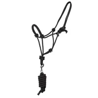 Knotenhalfter-set Schwarz Pony
