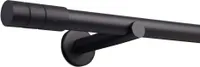 Deco-Raum Gardinenstange auf Maß Style Schwarz-matt Endstück Zylinder 25mm – 150cm