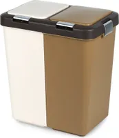Orion | Mülleimer - Mülltrennsystem 2x20 l - 2 Fächern - Bunt - Praktisch - Platzsparend - Mit Deckel