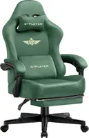 GTPLAYER Gaming Stuhl Ergonomischer Gaming Sessel Schreibtischstuhl Bürostuhl mit Stoffoberfläche Federsitzkissen, Verbindungsarmlehnen, mit Fußstütze