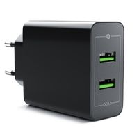 Aplic 2-portová nabíjačka USB Quick Charge 36 W / 6000 mA / funkcia rýchleho nabíjania