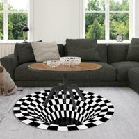 3D gedruckte Matte Vortex Illusion Wohnzimmer Teppich Runde TeppichbodenTür D5J6