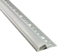 T77 LED Alu Fliesenprofil 10mm silber 20° 2m milky