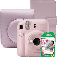 Set Instantkamera Fujifilm Instax Mini 12, Blütenrosa mit Hülle, Fotoalbum und 1x10 Film, Sofortbildkameras