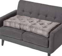HOMESCAPES Sofa-Auflage 100 x 48 cm mit Veloursbezug - dickes Sitzkissen grau
