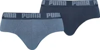 PUMA Herren Slips - Basic Brief, Everyday, 2er Pack Blau S