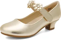 DREAM PAIRS Mädchen Mary Jane Strap Flache Schuhe Ballerinas Prinzessin Schuhe Flache Schulschuhe,Size 35,Gold,SDFL2317K