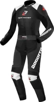 Bogotto Losail 2-Teiler Damen Motorrad Lederkombi, schwarz/weiß, 44