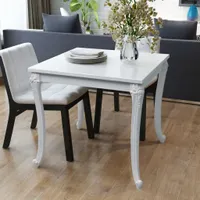 vidaXL Esstisch 80x80x76 cm Hochglanz-Weiß