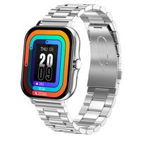 TPFNet Smartwatch mit Edelstahl Armband - individuelles Display - Smart Watch Armbanduhr mit Musiksteuerung und vieles mehr - Rot