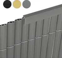 Sekey 5x 100cm PVC Abschlussleiste Abdeckprofil für 300cm 400cm 500cm PVC Sichtschutzmatte, PVC Sichtschutzzaun, Grau