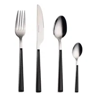 Echtwerk Basic 16tlg Essbesteck Tafelbesteck, Farbe:Schwarz