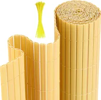 Jopassy 120x500cm Sichtschutzmatte PVC Bambus Sichtschutz Garten Sichtschutzzaun Balkon Zaun Windschutz Balkonverkleidung, Bambus