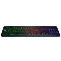 Silvergear® Gaming Tastatur QWERTY | Soft-Touch Flache Tasten mit RGB-Beleuchtung | Kabelgebundene | Schwarz