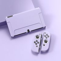 Hülle für Switch OLED, Kratzfest Rückseite Abdeckung Schutzhülle einfarbiges Silikon Cover Kompatibel mit Switch OLED (Lila)