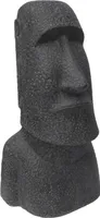 STADO | Moai | Skulptur | Kunstharz | Anthrazit | 26,5x29x53,5cm | Rapa Nui | Osterinsel | Gartenfinger | Statue | Figur | Deko | Kopf | Basalt-Optik