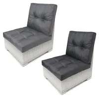 Sedací polštář 50 x 50 cm na ratanové sezení | Vodotěsný lounge polštář RATTAN: tmavě šedá