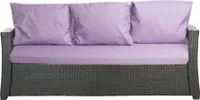 Poduszka na sofę rattanową fioletowa | siedzisko 168x50x7 + oparcie 3szt 56x50 | poduszka na meble ogrodowe | poduszka na sofę ogrodową
