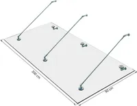 HOMCOM Vordach Glasvordach Türvordach Verbundsicherheitsglas VSG 304 Edelstahl Klarglas 3 Größen (200x90cm) (L)