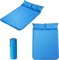 GOPLUS Doppelschlafmatte Selbstaufblasend mit 2 Kissen, Campingmatratze, Isomatte, 186 x130 cm, Ultraleicht, für Camping & Reisen