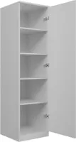 Garderobenschrank Garderobe Mehrzweckschrank weiß 50cm Breite 180cm Höhe mit Kleiderstange und Extra-Fach, Kleiderschrank Organizer aus MDF Holz