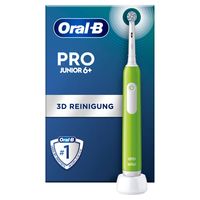 Oral-B Zahnbürste Pro Junior Green (Für Kinder ab 6 Jahren, integrierter Drucksensor, 2-Minuten Timer, 3 Putzprogramme, Lieferumfang: 1 Handstück, 1 Aufsteckbürste, 1 Ladestation)
