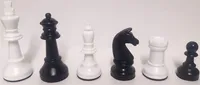 Schachfiguren weiss/schwarz KH 93 mm, Staunton Form, mit Filzsockel