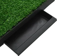 vidaXL Toaleta pre domáce zvieratá s vaničkou a umelým trávnikom zelená 63x50x7 cm WC