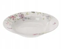 Porcelanowy talerz do zupy o głębokości 23 cm z kwiatowym wzorem