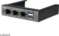 Akasa 3,5 Zoll FC06 V2 Lüftersteuerung inkl. 2x USB 3.0 Ports