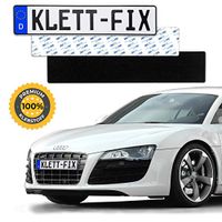 1 x Klett-Fix® Auto und Motorrad Kennzeichenhalter rahmenlos - Nummernschildhalterung KFZ - unsichtbarer Nummernschildhalter - Nummernschildhalter