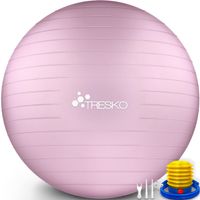 TRESKO Gymnastický míč (Princess Pink, 65 cm) s pumpičkou Fitness míč Jóga míč Sedací míč Sportovní míč Pilates míč Sportovní míč