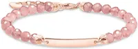 THOMAS SABO Armband Gravurplatte Silber Rosévergoldet Rosa J