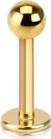 viva-adorno 1,2 x 8 x 3mm Lippen Piercing Stecker Edelstahl in verschiedenen Farben Tragus Labretstecker Z308,Gold 1,2 x 8 x 3mm