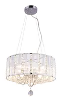 Globo Lighting závěsné svítidlo kov chromovaný, kovové tyče stříbrná metalíza, K5 krystaly čiré, kabel PVC transparentní, ø: 400mm, V: 1300mm, bez 4x E14 40W 230V