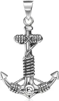 MATERIA Herren Kettenanhänger Anker - 925 Sterling-Silber Herrenschmuck schwarz antik oxidiert 23x38mm KA-285