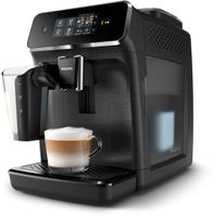Philips Kaffeevollautomat 2200 Series, 3 Kaffeespezialitäten mit LatteGo Milchsystem, Schwarz/Schwarz-gebürstet (EP2230/10)