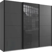 Schwebetürenschrank Kleiderschrank Norderstedt 270x64x210cm graphit Glasgrau