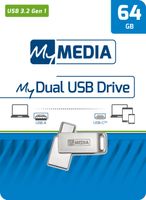 MyMedia USB Stick 64GB Speicherstick My Dual USB 3.2 Gen. 1 USB-A / USB-C