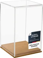 HMF 46881 Acryl Vitrine mit Holzsockel für Figuren, 14 x 14 x 22 cm