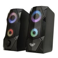 Aula N-301 štýlový kompaktný počítač / notebook 2.0 10W stereo reproduktory 3,5 mm + USB RGB + diaľkové ovládanie čierne